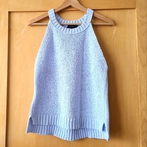 J.Crew High Neck Sweater Tank, Size M, Cool Breeze Blue